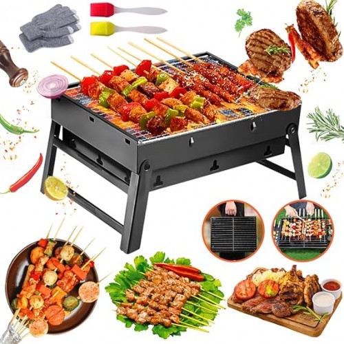 Portable charcoal bbq grill