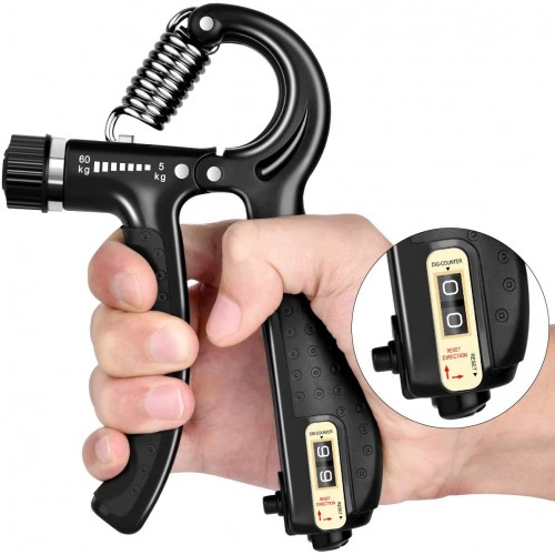 Adjustable hand grips strengthener with monitor 10-60kg
