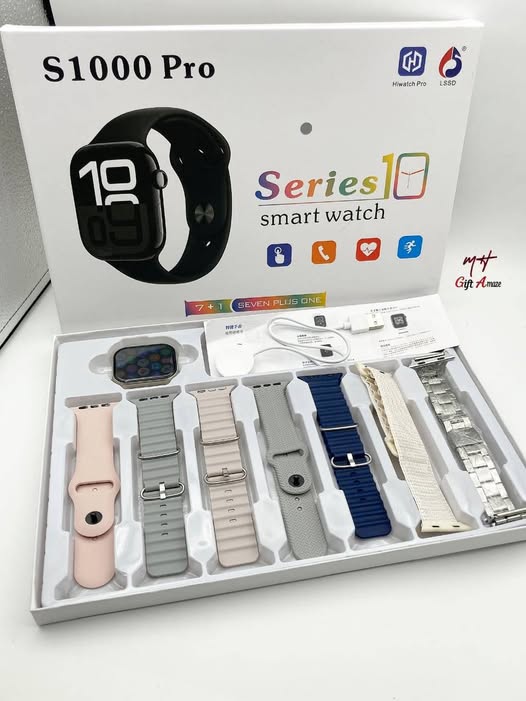 2025 NEW S1000 Pro Series 10 Smart Watch – 7-in-1 Multi-Strap Combo Set