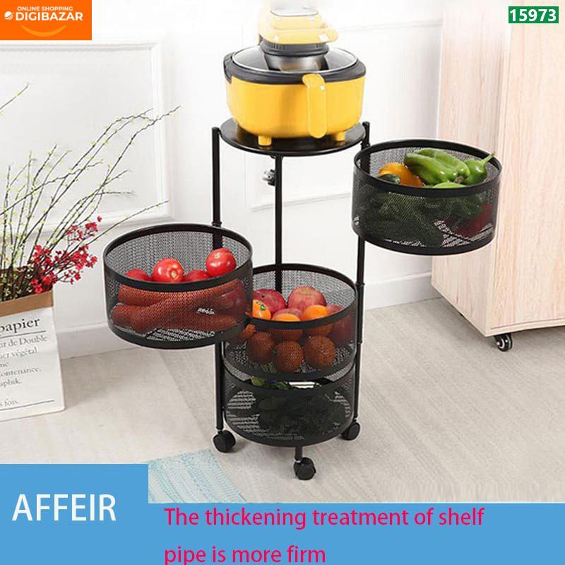 4 Layer Round Shape Kitchen Rack