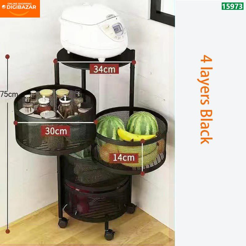 4 Layer Round Shape Kitchen Rack