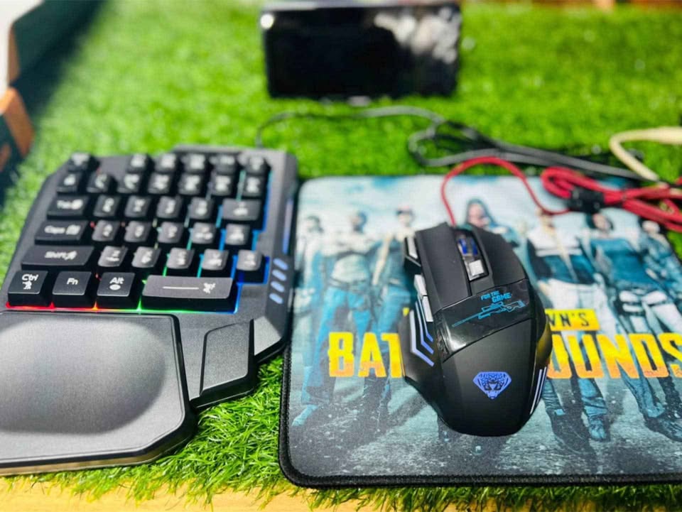 5 In 1 Combo Gaming Keyboard And Mouse Wireless Bluetooth For PC Smartphone PUBG Mobile Game Accessories