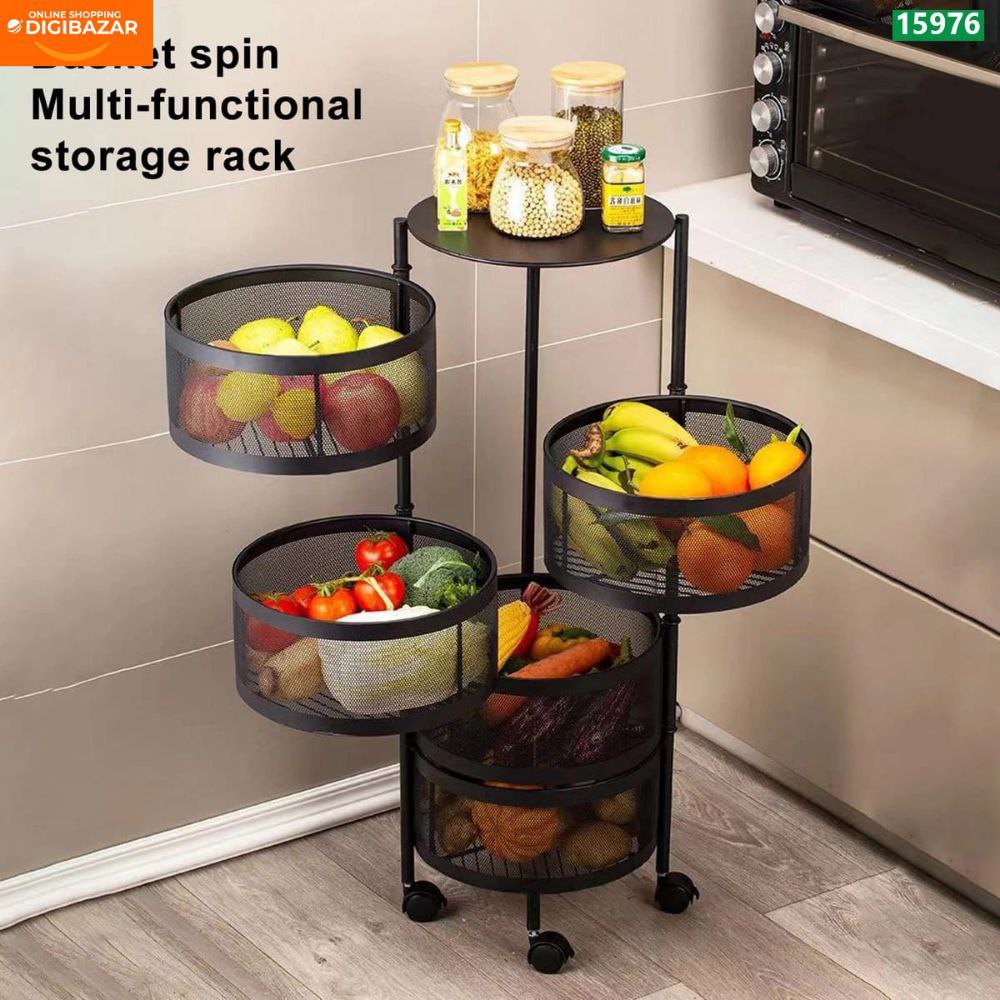 5 Layer Round Shape Kitchen Rack