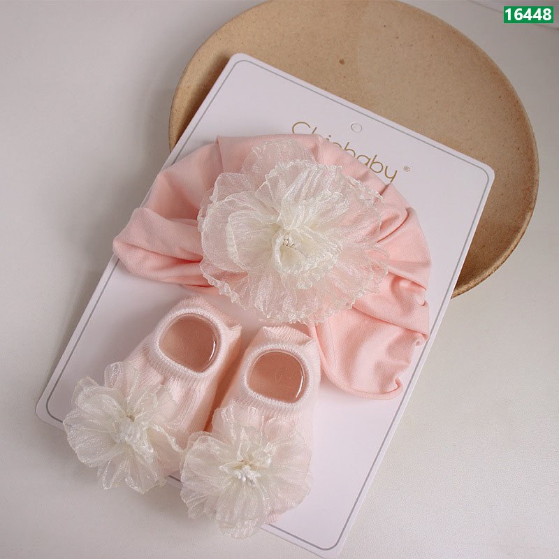 Baby Girl Flower Cap & Socks Set