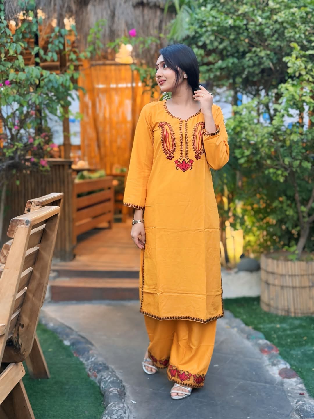 Embroidery Cotton Two Piece Co-Ord Set