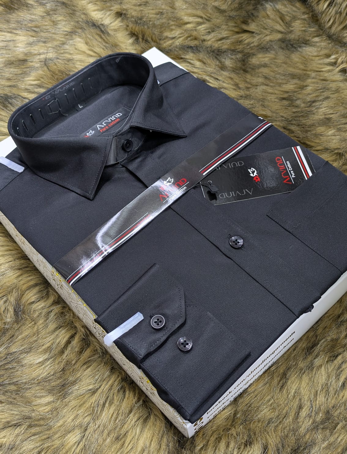 Executive Formal Full Sleeve Pure Cotton Shirt, Black Colour