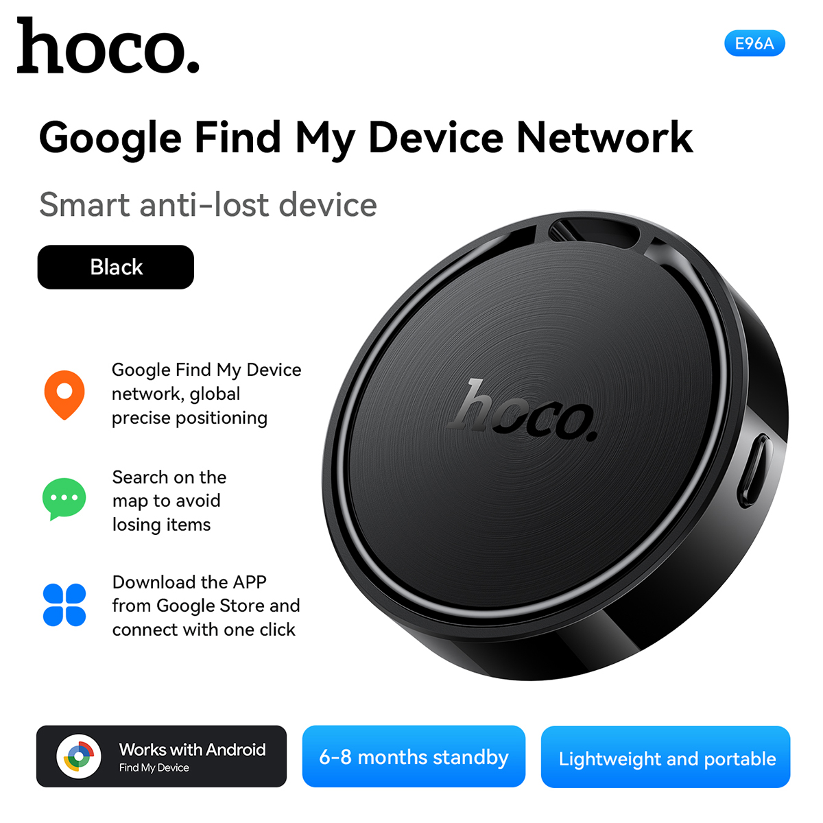 Hoco O Tag Intelligent Positioning Anti-Lost Device E96A Busca