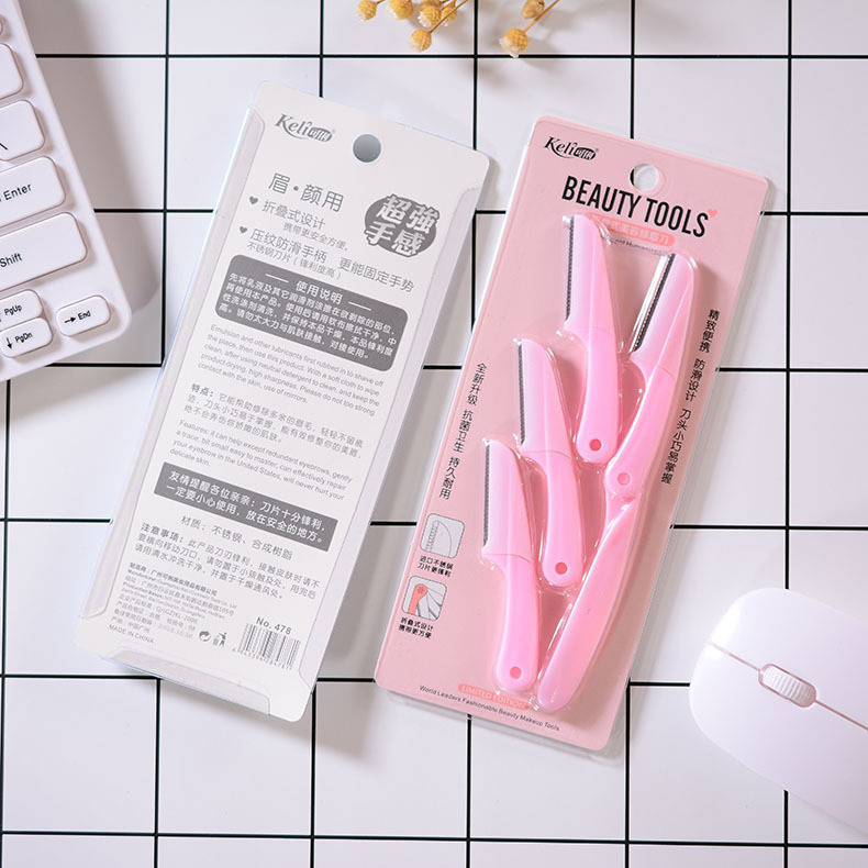 Keli Beauty Tools Eyebrow Razor 4pcs - Random Colour