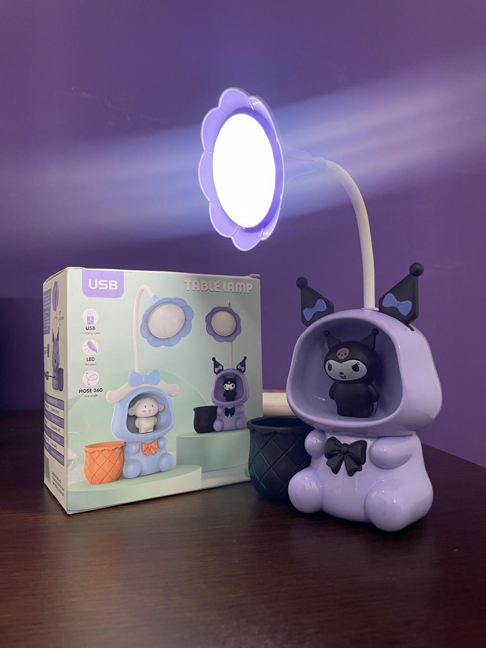 Kuromi Cartoon LED Desk Lamp With Pencil Sharpener & Pen Holder