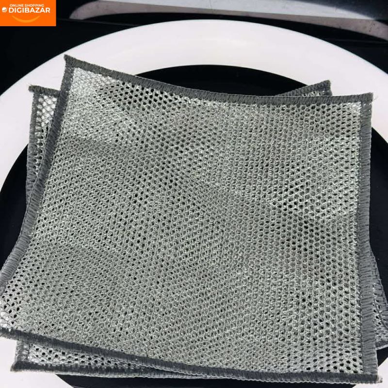 Magic Dish Cloth Silver Wire Cleaning Kitchen Cloth Dual Layer