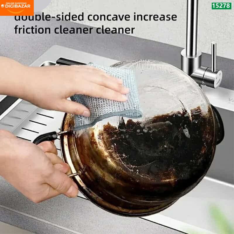 Magic Dish Cloth Silver Wire Cleaning Kitchen Cloth Dual Layer