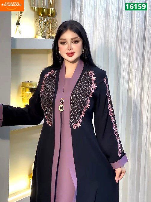 Makroon Embroidery Dubai Cherry Burkha