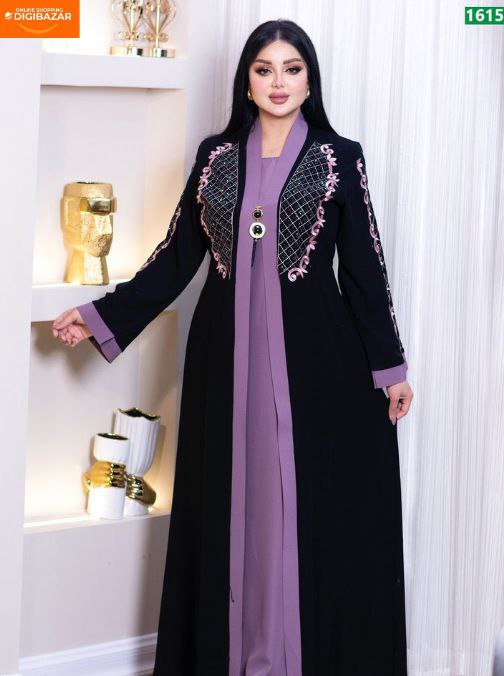 Makroon Embroidery Dubai Cherry Burkha
