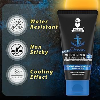 Mens Ocean Moisturizer & Sunscreen Matte Look Spf 18+ Cream 45m