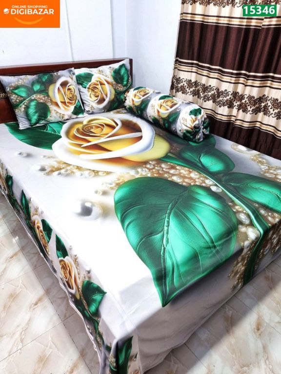প্রিমিয়াম কোয়ালিটি থ্রিডি বেডশীট সেট