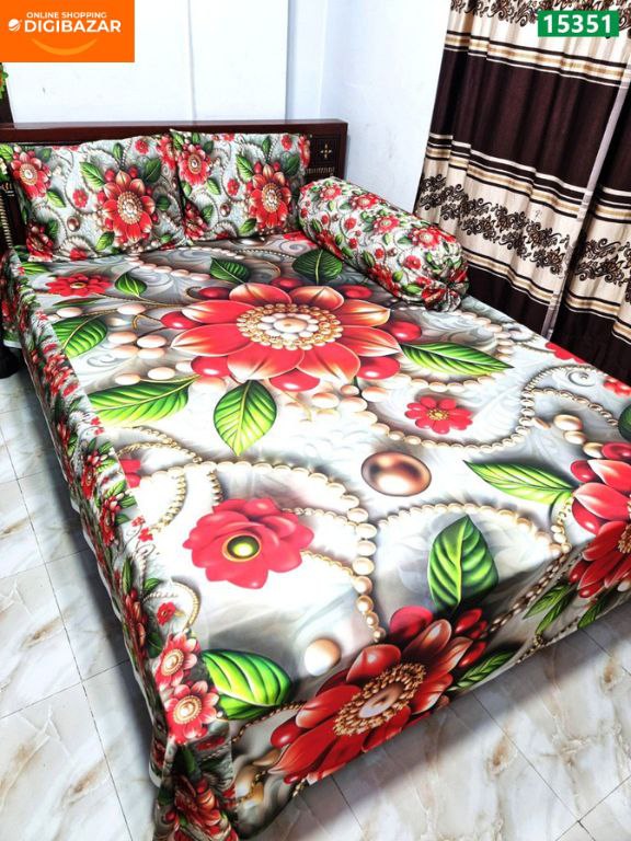 প্রিমিয়াম কোয়ালিটি থ্রিডি বেডশীট সেট