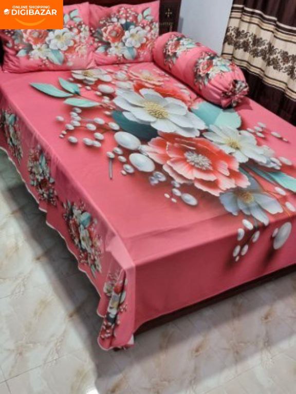 প্রিমিয়াম কোয়ালিটি থ্রিডি বেডশীট সেট