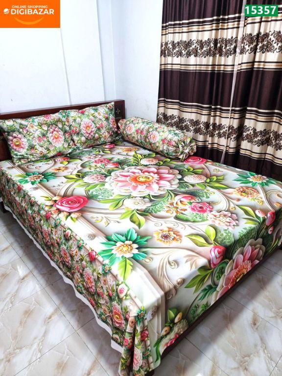 প্রিমিয়াম কোয়ালিটি থ্রিডি বেডশীট সেট