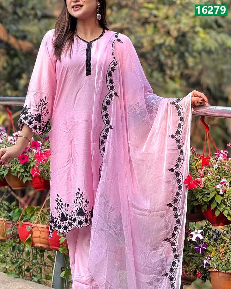 Readymade Embroidery Three Piece