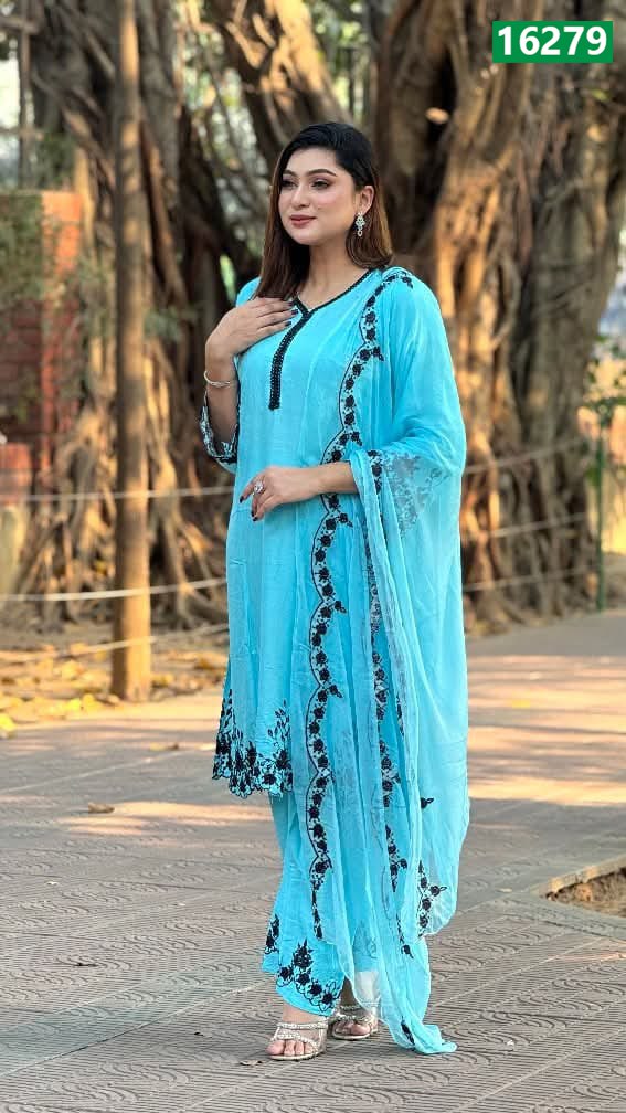 Readymade Embroidery Three Piece