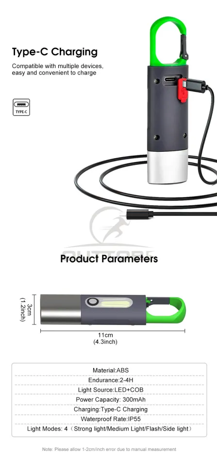 Rechargeable Flashlight Powerful Laser Camping Usb Long Duration Flash Lamp