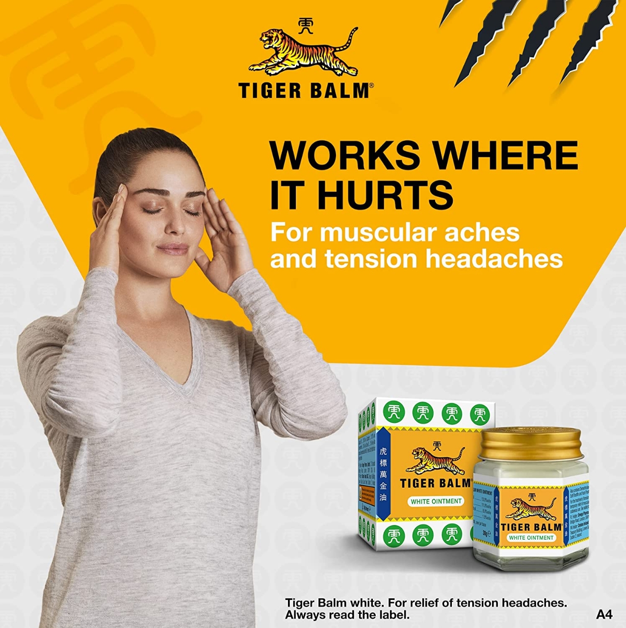 Tiger Balm White Pain Relief Ointment - 19g - Made in Thailand