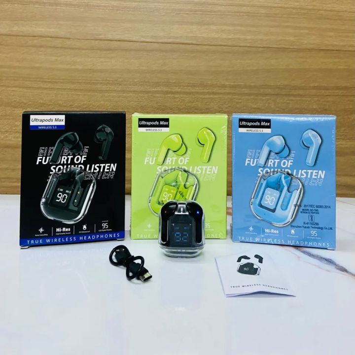 Ultrapods Max Bluetooth 5.3 transperant wireless earbuds