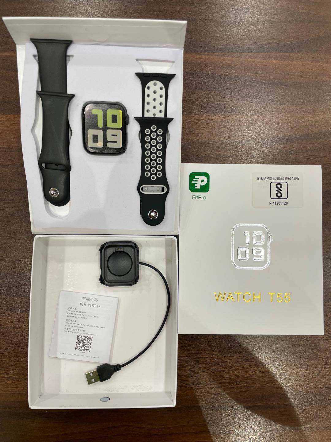 Watch T55 Smartwatch Heart Rate Monitor Fitness Tracker Pedometer - Smart Watch ( Random Colour )